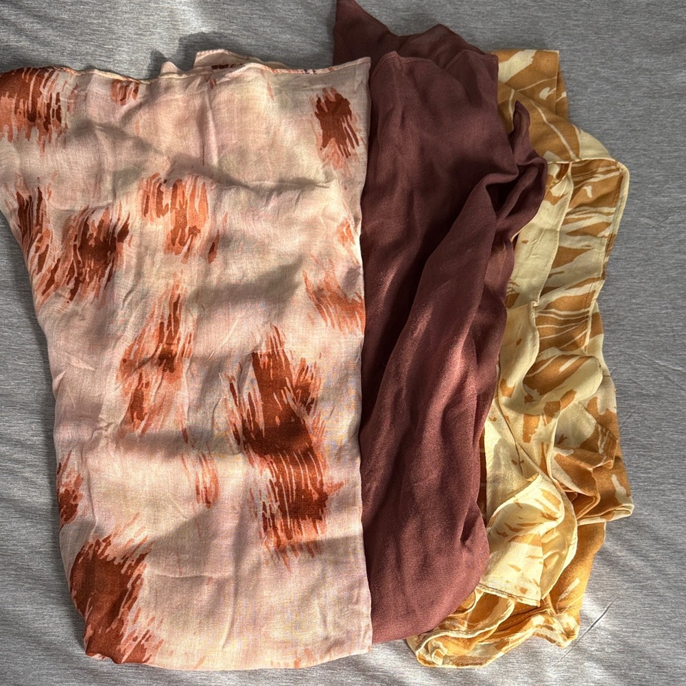Set of Three standard size vela Scarves